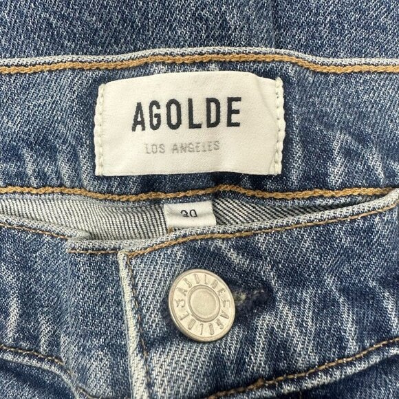 New Agolde Merrel Mid Rise Straight Leg Ankle Jeans Size 30 In Spellbound Wash - Picture 12 of 15